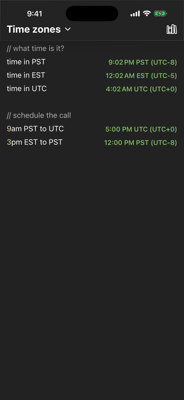Across time zones